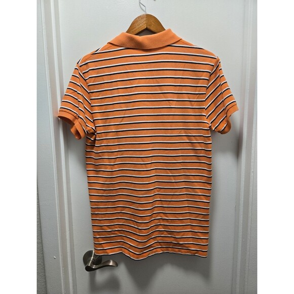 Polo Ralph Lauren Medium Men’s Polo Shirt Custom Fit Stripped Orange Blue Label - Picture 4 of 6
